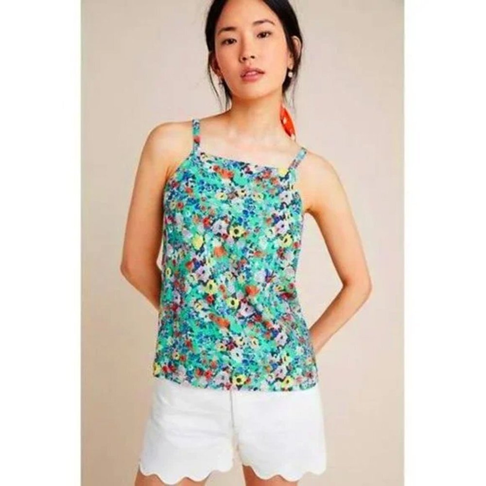 Maeve at Anthropologie‎ Quinn Textured Floral Tank Top